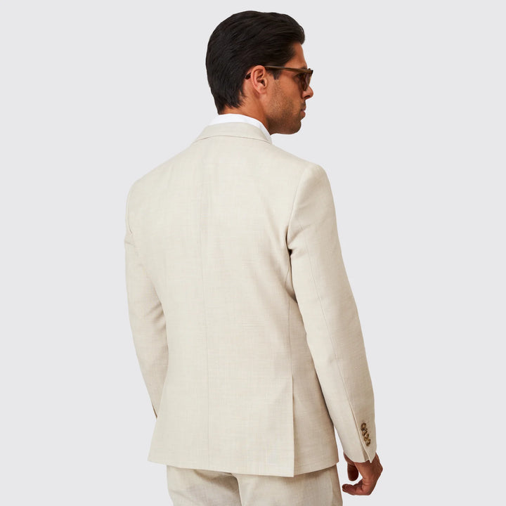 FATO TRESPASSE EM MISTURA DE LINHO BEGE SLIM FIT ZOLF