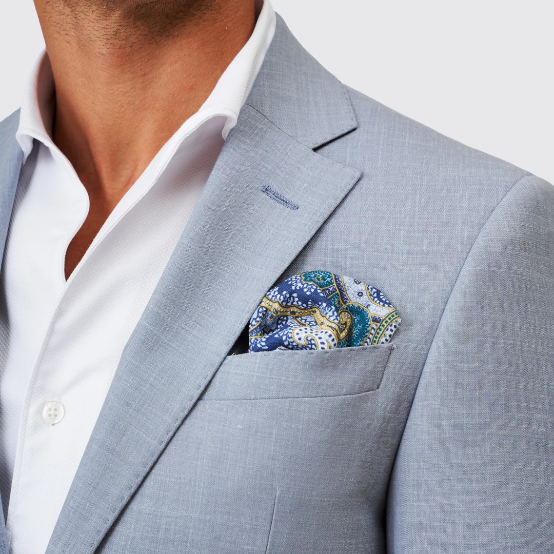 FATO MISTURA DE LINHO AZUL SLIM FIT ZOLF
