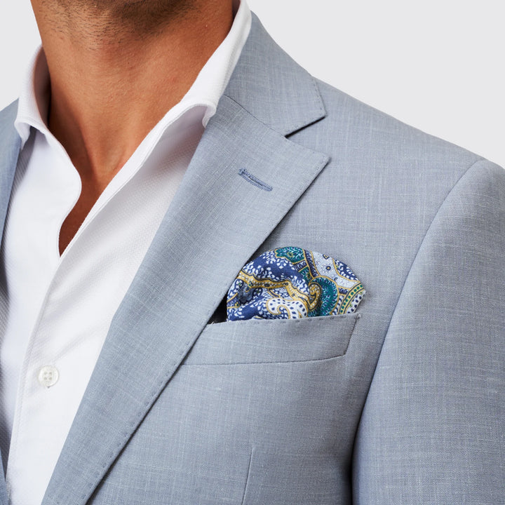 FATO MISTURA DE LINHO AZUL SLIM FIT ZOLF