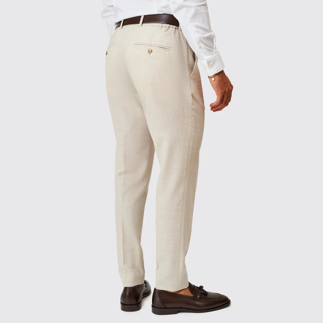 FATO TRESPASSE EM MISTURA DE LINHO BEGE SLIM FIT ZOLF
