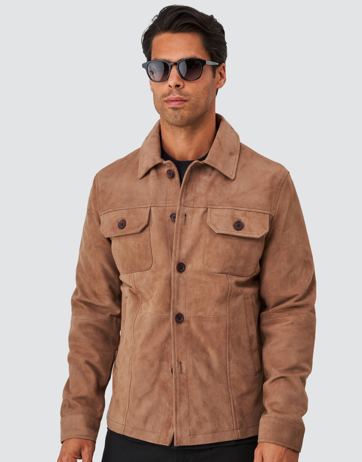 SOBRECAMISA EM CAMURÇA CASTANHA ZOLF