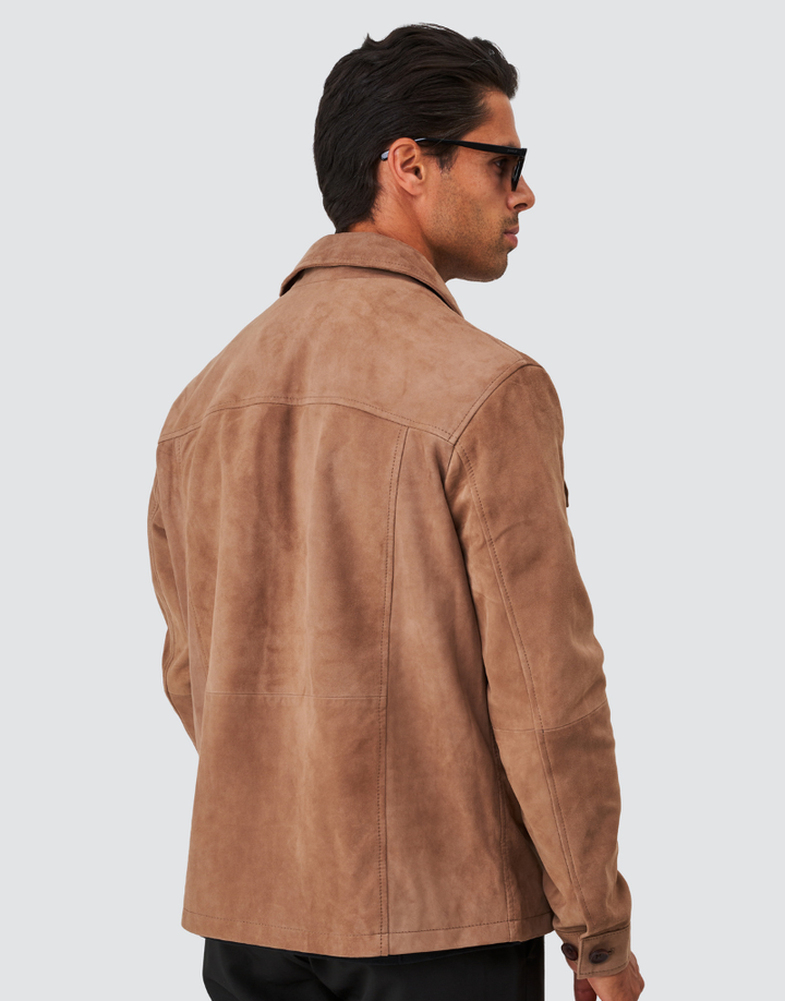 SOBRECAMISA EM CAMURÇA CASTANHA ZOLF