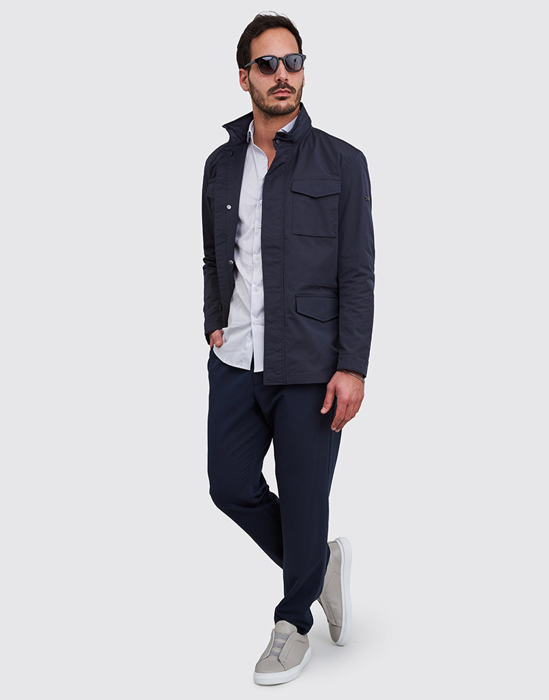 PARKA TÉCNICA LEVE COM BOLSOS AZUL ZOLF
