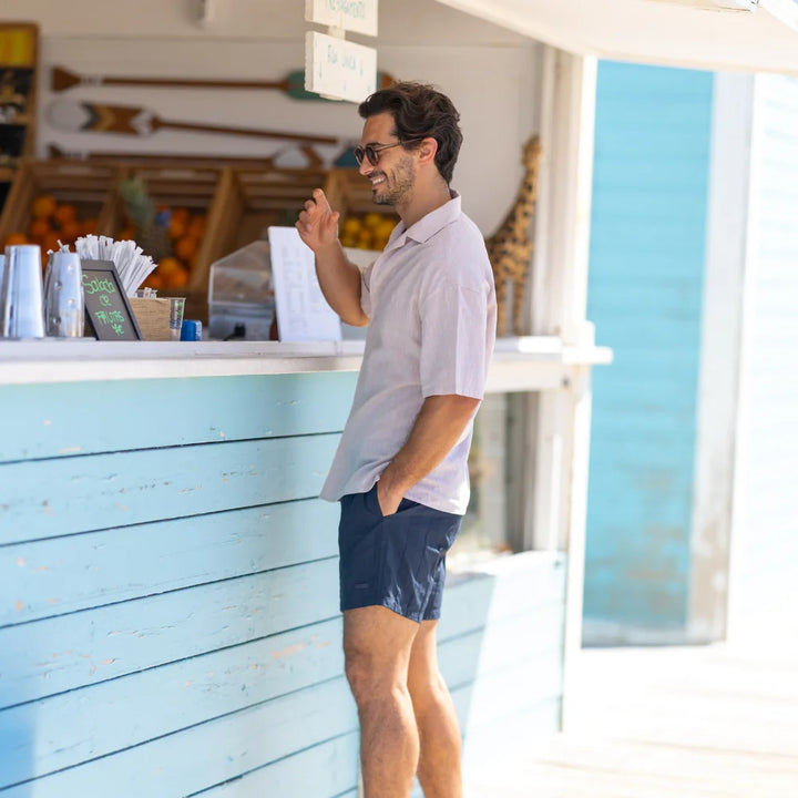 CALÇÃO DE PRAIA FALSO LISO AZUL ZOLF
