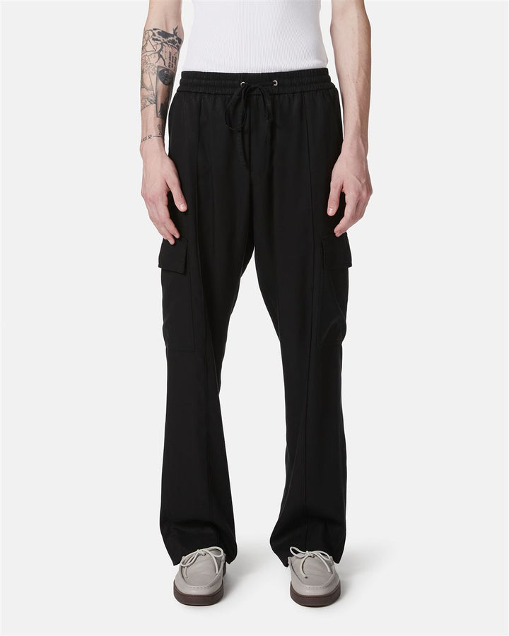 CALÇA CARGO PRETA COM BORDADO ICEBERG MEN