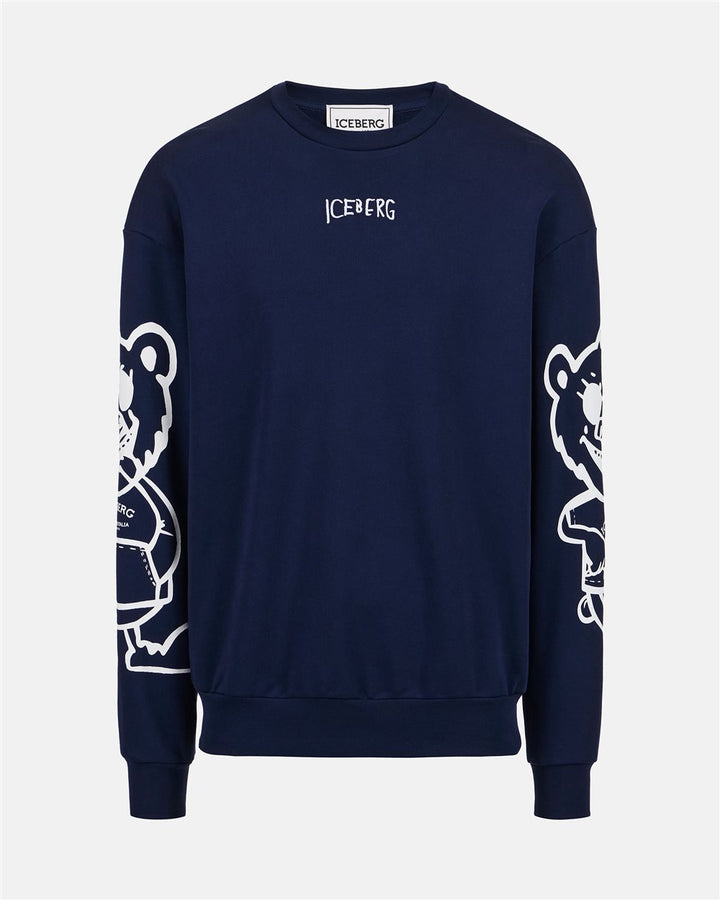 SWEATSHIRT AZUL COM BORDADO ICBERG MEN