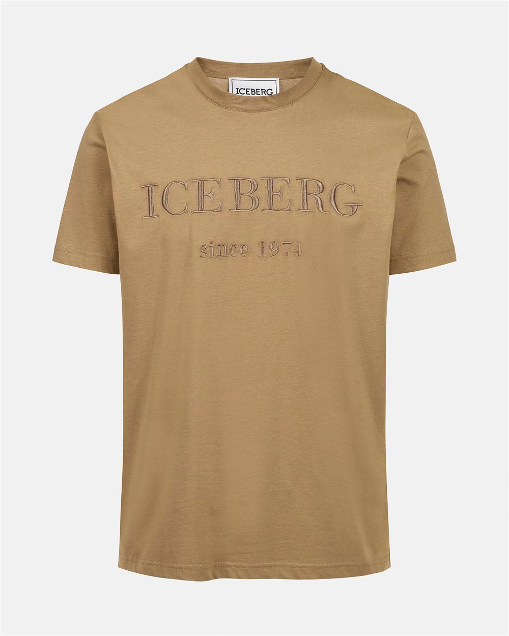 T SHIRT BEGE ESCURO COM LOGOTIPO ICEBERG MEN