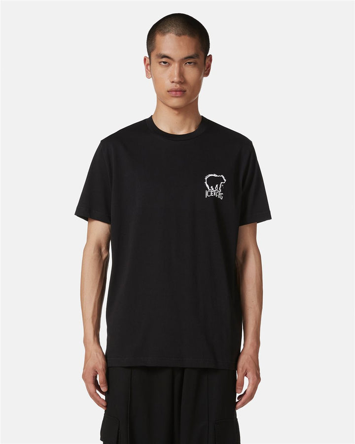 T SHIRT PRETA ESTAMPA URSO ICEBERG MEN