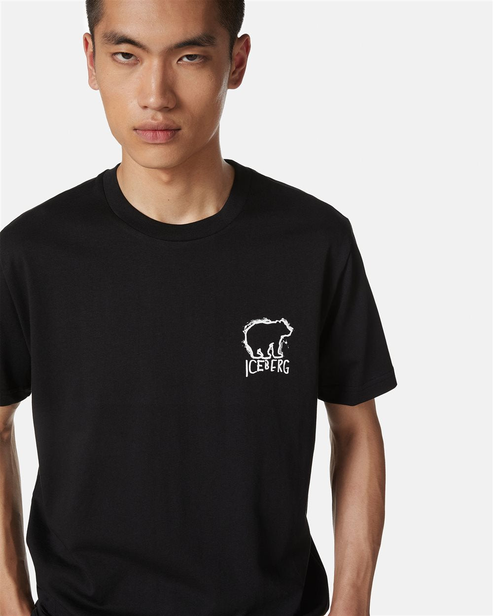 T SHIRT PRETA ESTAMPA URSO ICEBERG MEN