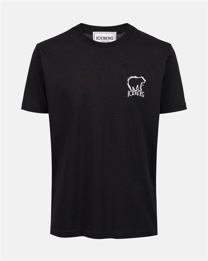 T SHIRT PRETA ESTAMPA URSO ICEBERG MEN
