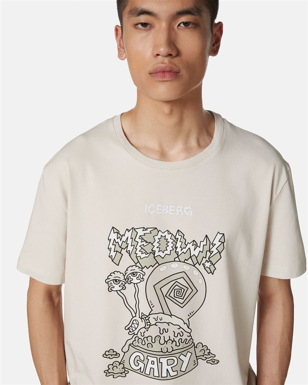 T SHIRT REGULAR BEGE COM ESTAMPA ICEBERG MEN