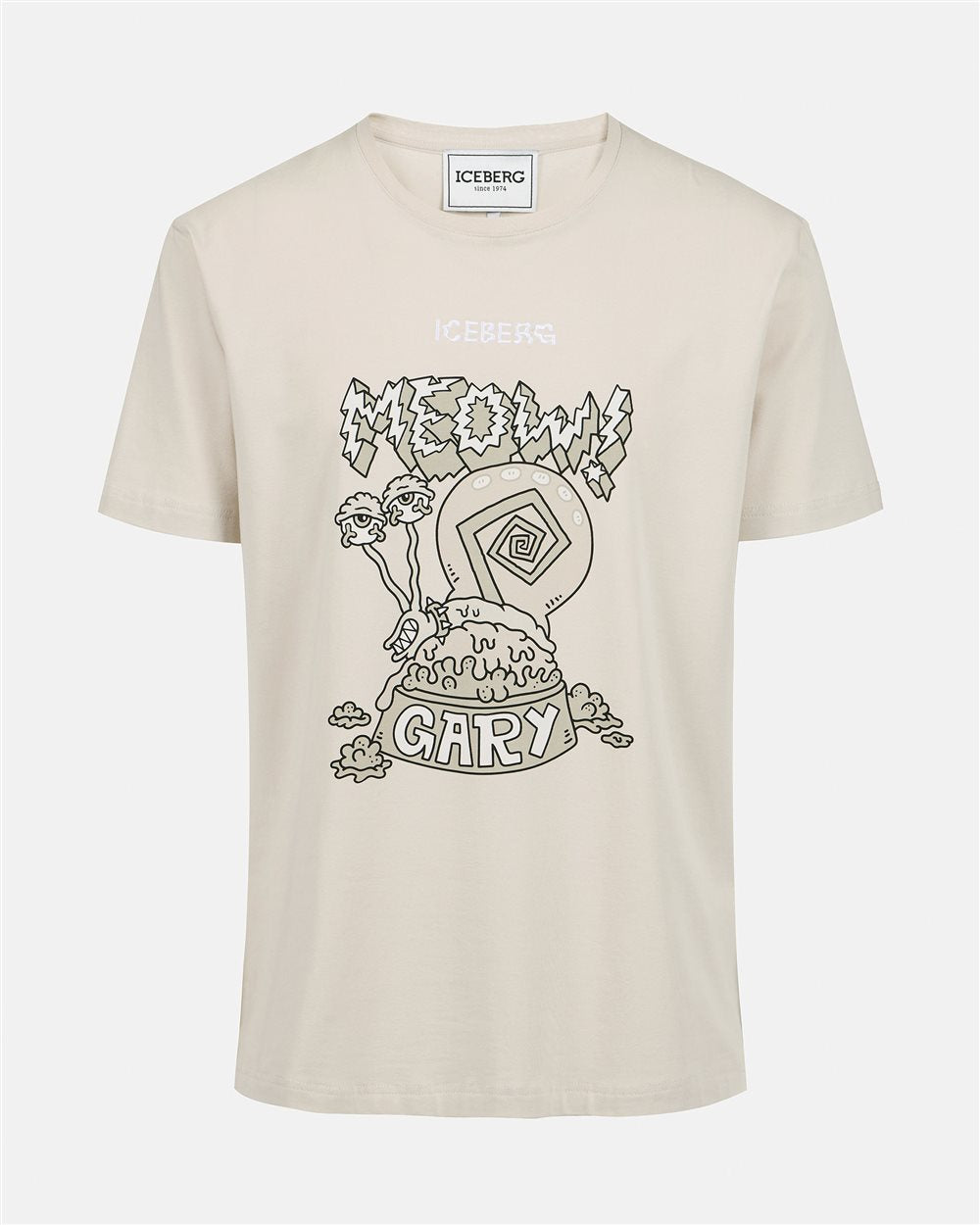 T SHIRT REGULAR BEGE COM ESTAMPA ICEBERG MEN