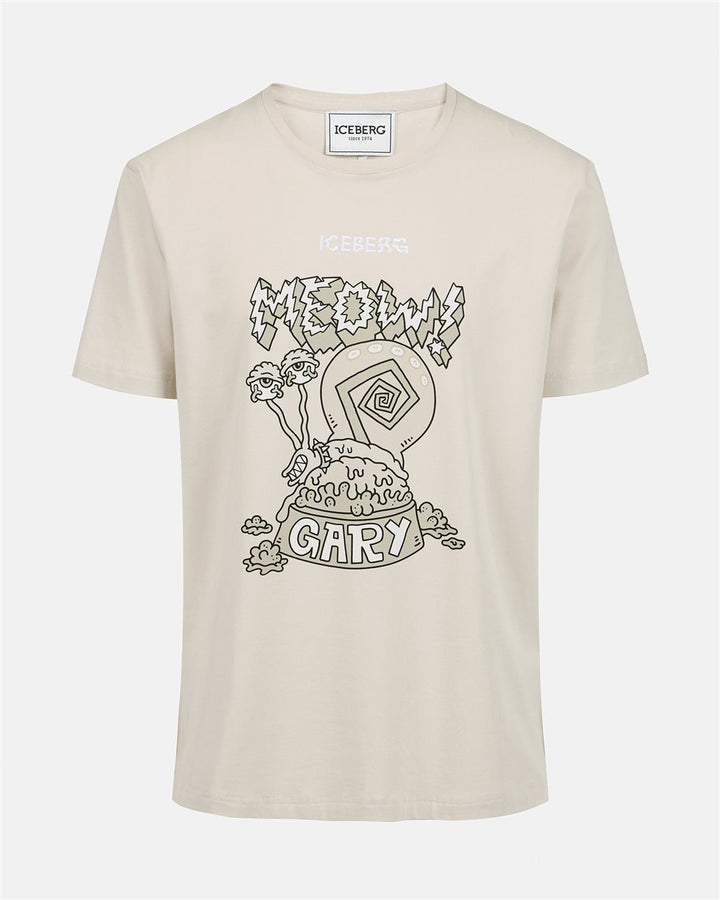 T SHIRT REGULAR BEGE COM ESTAMPA ICEBERG MEN