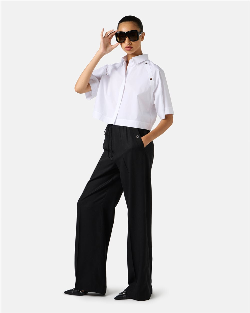 CALÇA PRETA EM TECIDO FLUIDO ICEBERG WOMEN