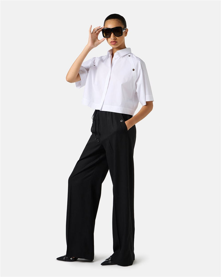 CALÇA PRETA EM TECIDO FLUIDO ICEBERG WOMEN