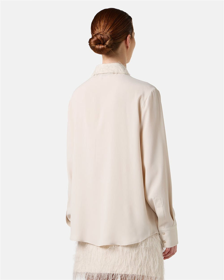 BLUSA EM CREPE CRU DETALHE NA GOLA ICEBERG WOMEN