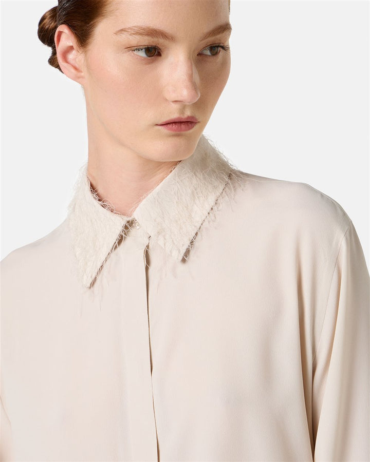 BLUSA EM CREPE CRU DETALHE NA GOLA ICEBERG WOMEN