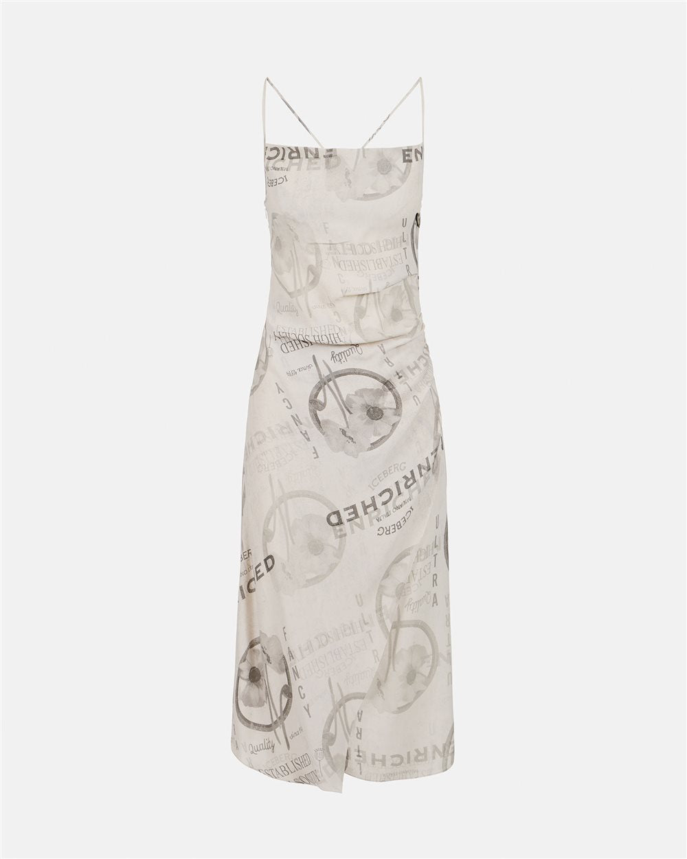 VESTIDO MIDI COM ALÇAS ESTAMPA PADRÃO ICEBERG WOMAN