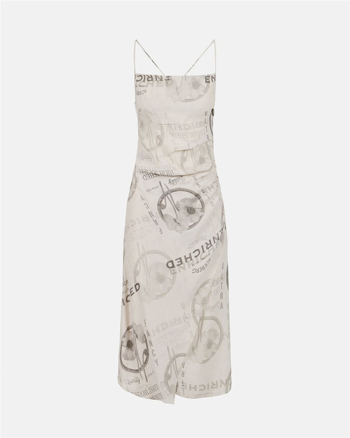 VESTIDO MIDI COM ALÇAS ESTAMPA PADRÃO ICEBERG WOMAN