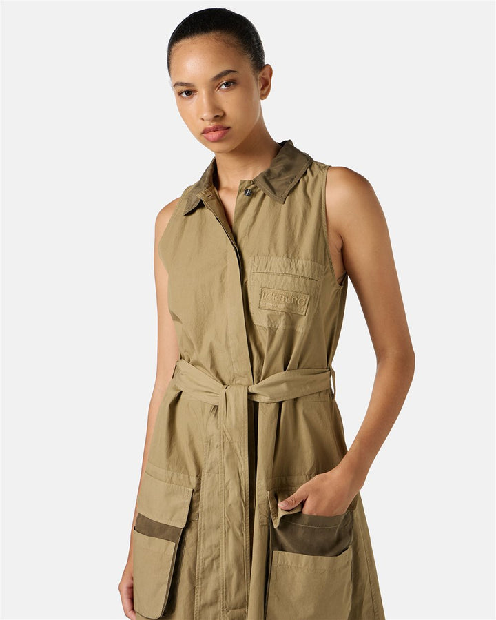 VESTIDO CARGO CAMEL COM CINTO REMOVÍVEL ICEBERG WOMAN
