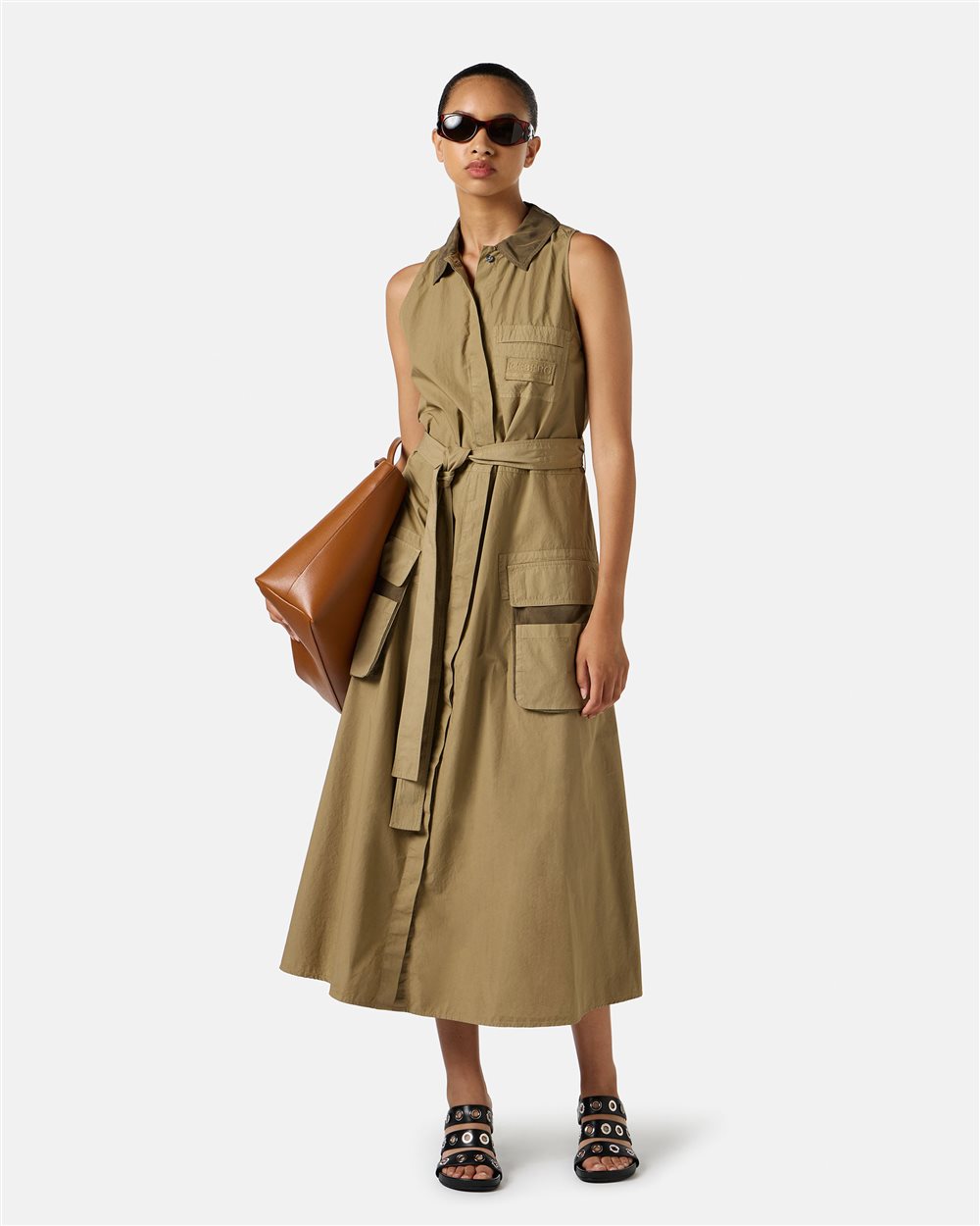 VESTIDO CARGO CAMEL COM CINTO REMOVÍVEL ICEBERG WOMAN