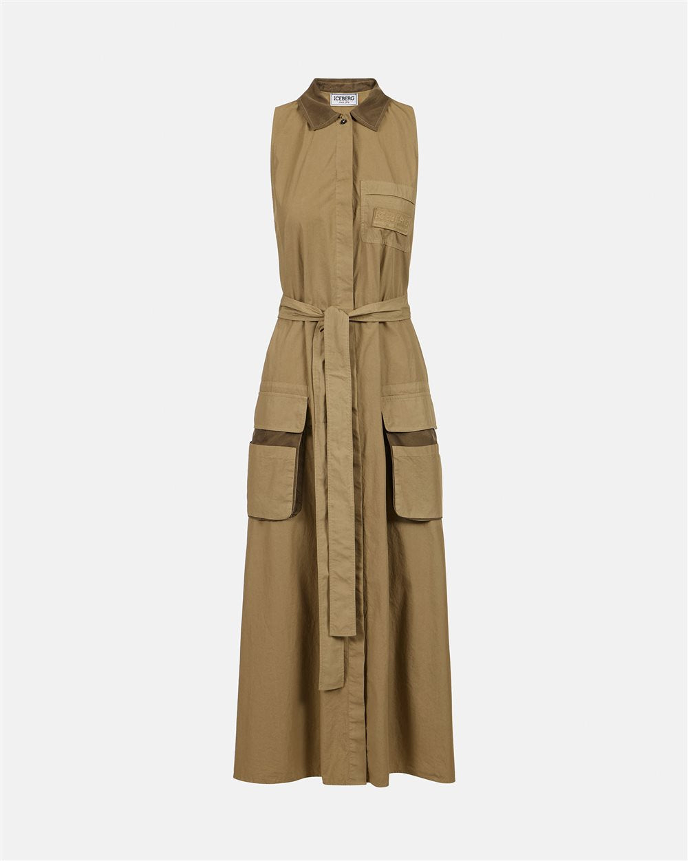 VESTIDO CARGO CAMEL COM CINTO REMOVÍVEL ICEBERG WOMAN