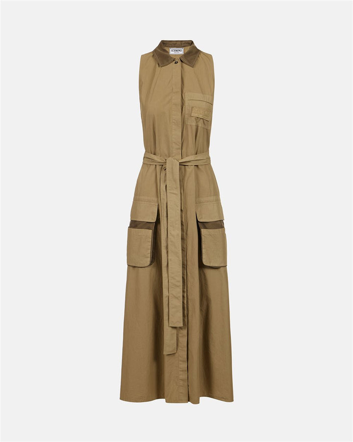 VESTIDO CARGO CAMEL COM CINTO REMOVÍVEL ICEBERG WOMAN