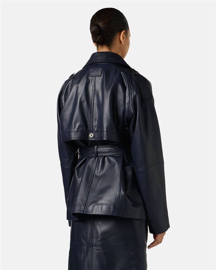 CASACO DE COURO AZUL ICEBERG WOMEN