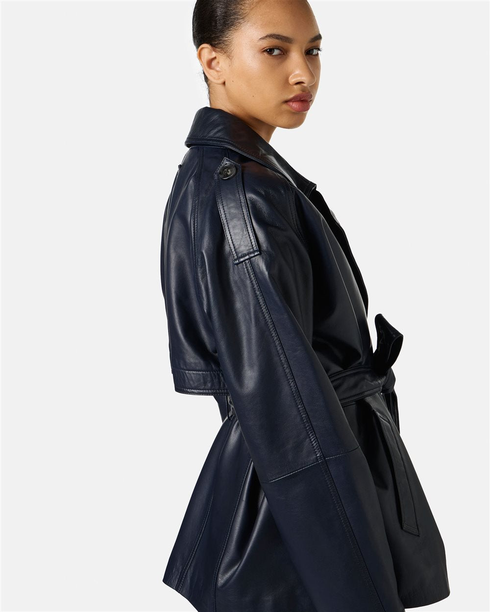 CASACO DE COURO AZUL ICEBERG WOMEN