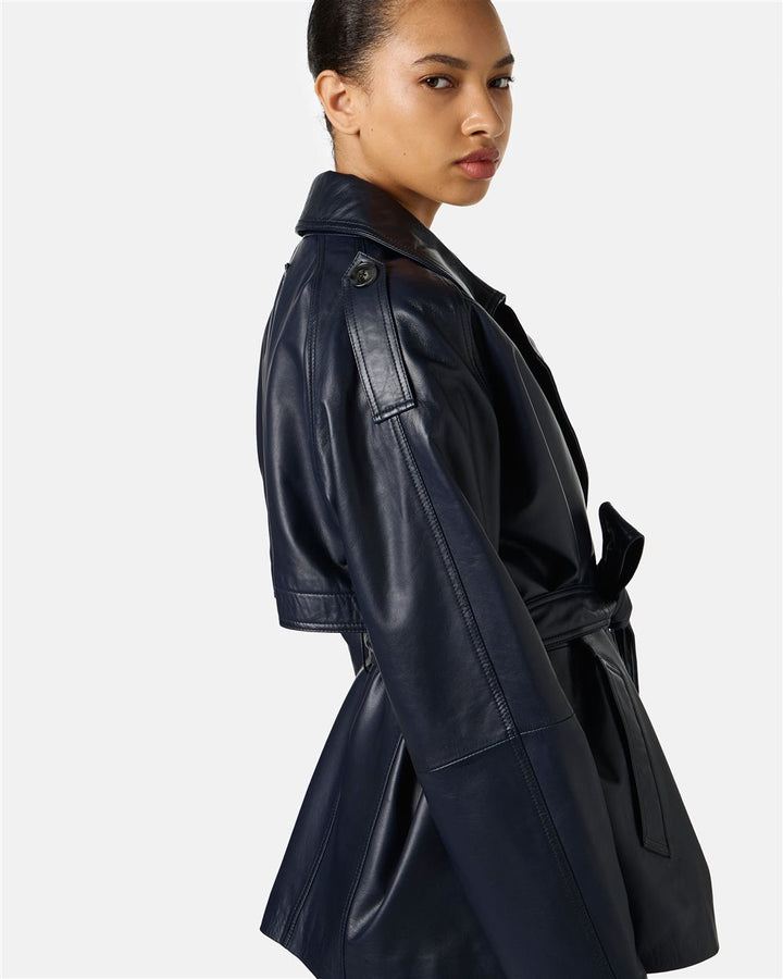 CASACO DE COURO AZUL ICEBERG WOMEN