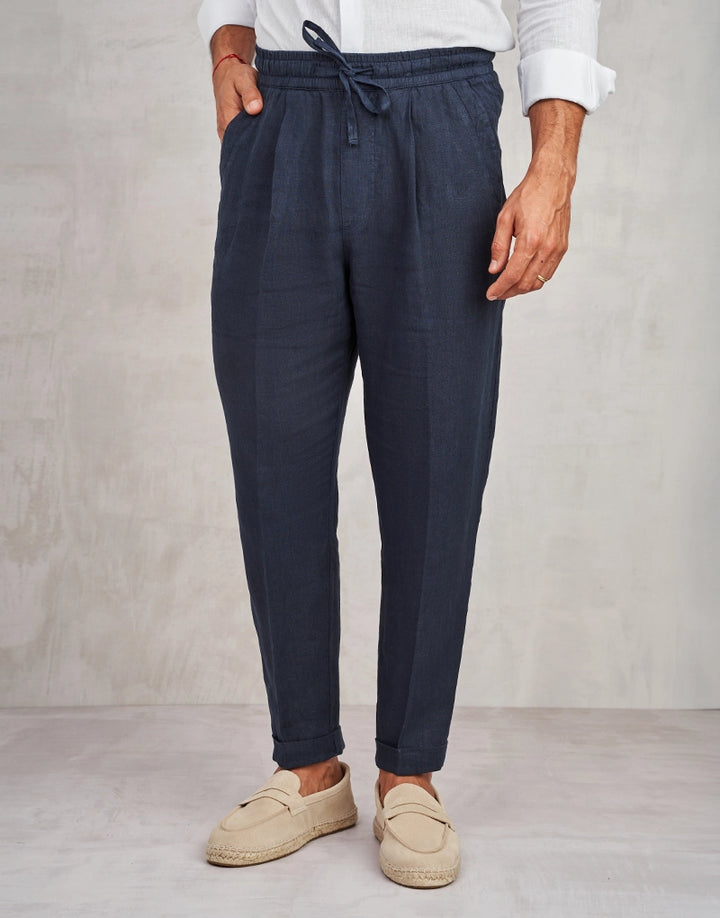 CALÇA DE LINHO AZUL ZOLF