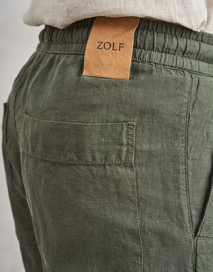 CALÇA DE LINHO VERDE MILITAR ZOLF