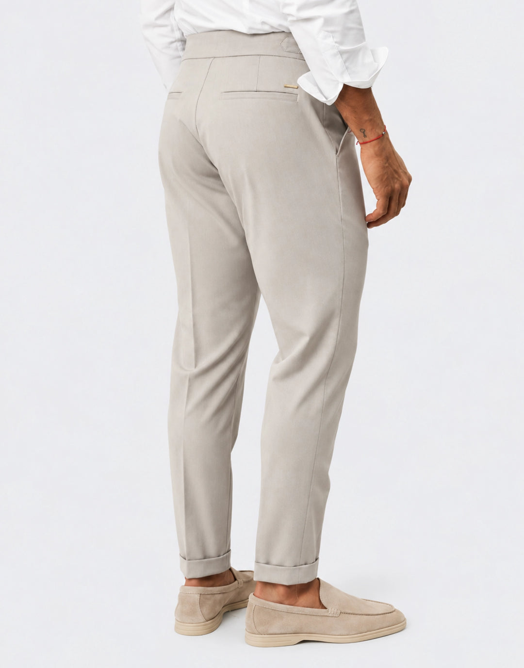 CALÇA SEMI CLÁSSICA COM FIVELA BEGE ZOLF
