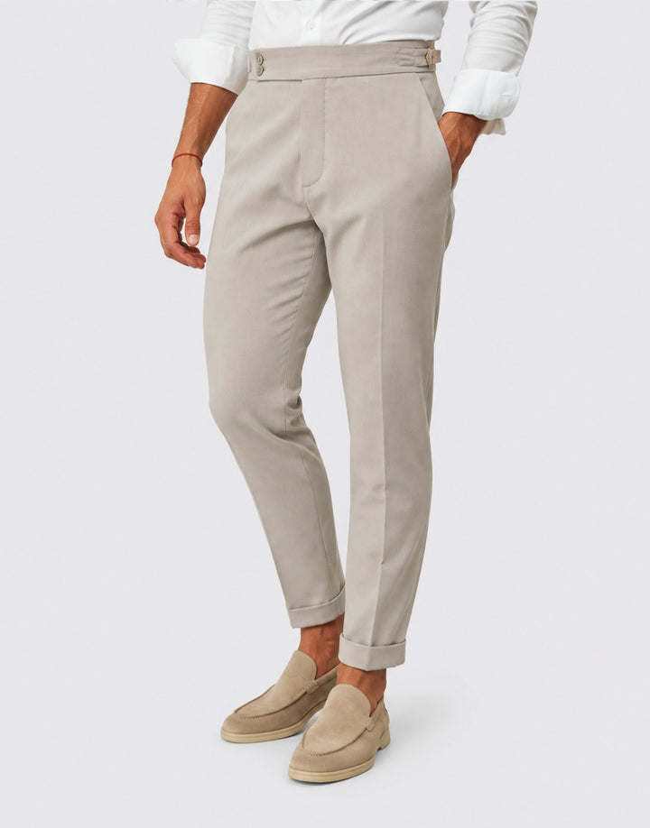 CALÇA SEMI CLÁSSICA COM FIVELA BEGE ZOLF