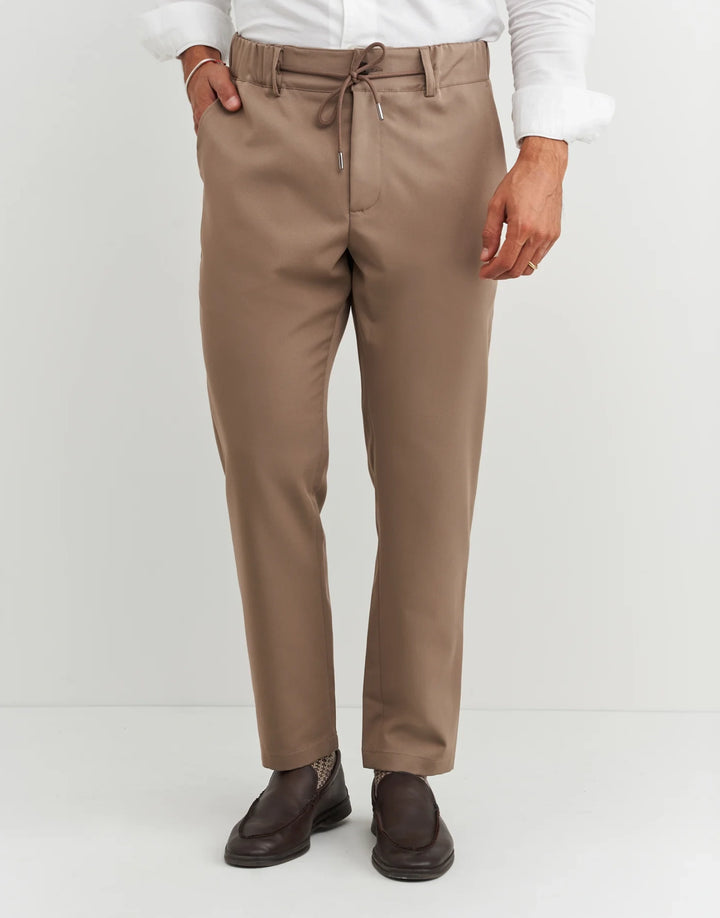 Calça Com Cordão Slim Fit Taupe Zolf