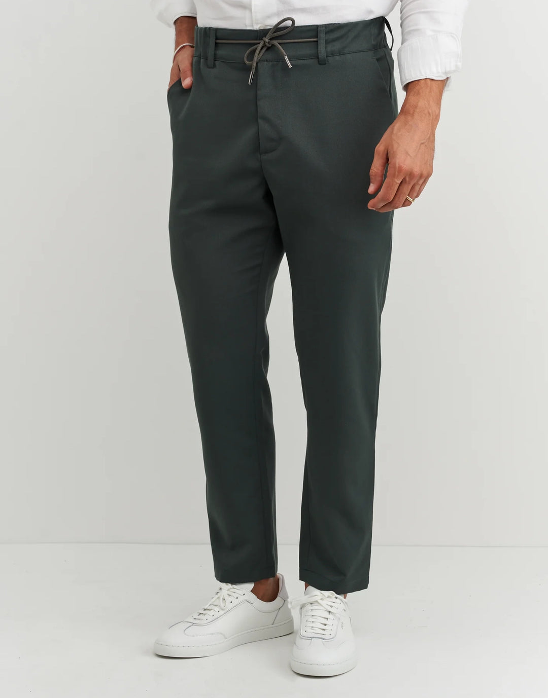 Calça Com Cordão Slim Fit Verde Zolf