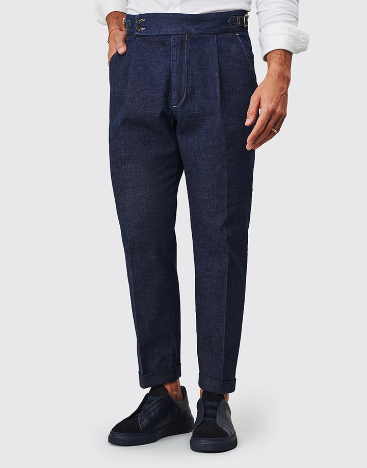 CALÇA DENIM FIVELA STONE WASH ZOLF