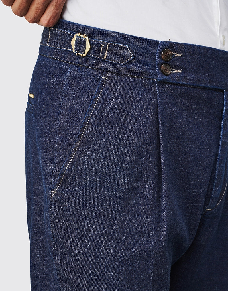 CALÇA DENIM FIVELA STONE WASH ZOLF