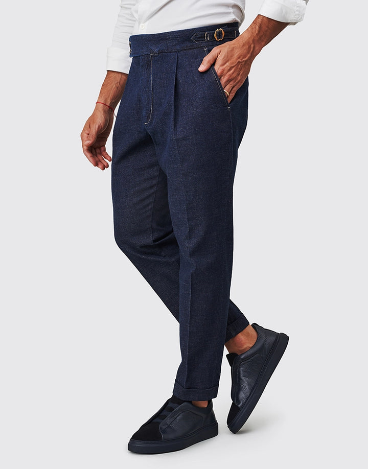CALÇA DENIM FIVELA STONE WASH ZOLF