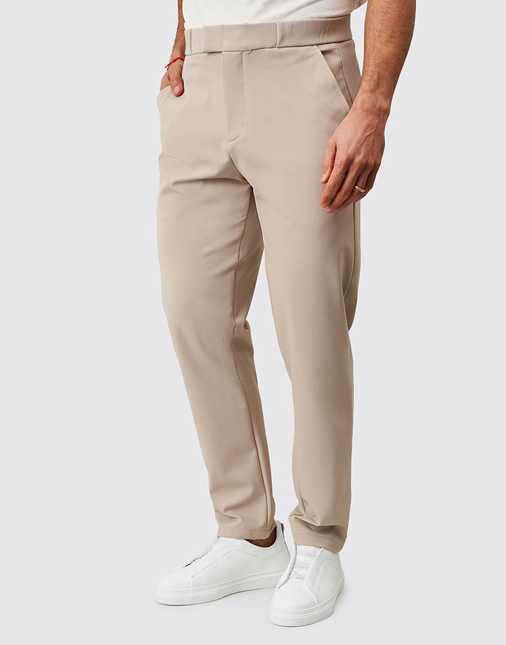 CALÇA COM TECIDO TÉCNICO RELAXED FIT TAUPE ZOLF