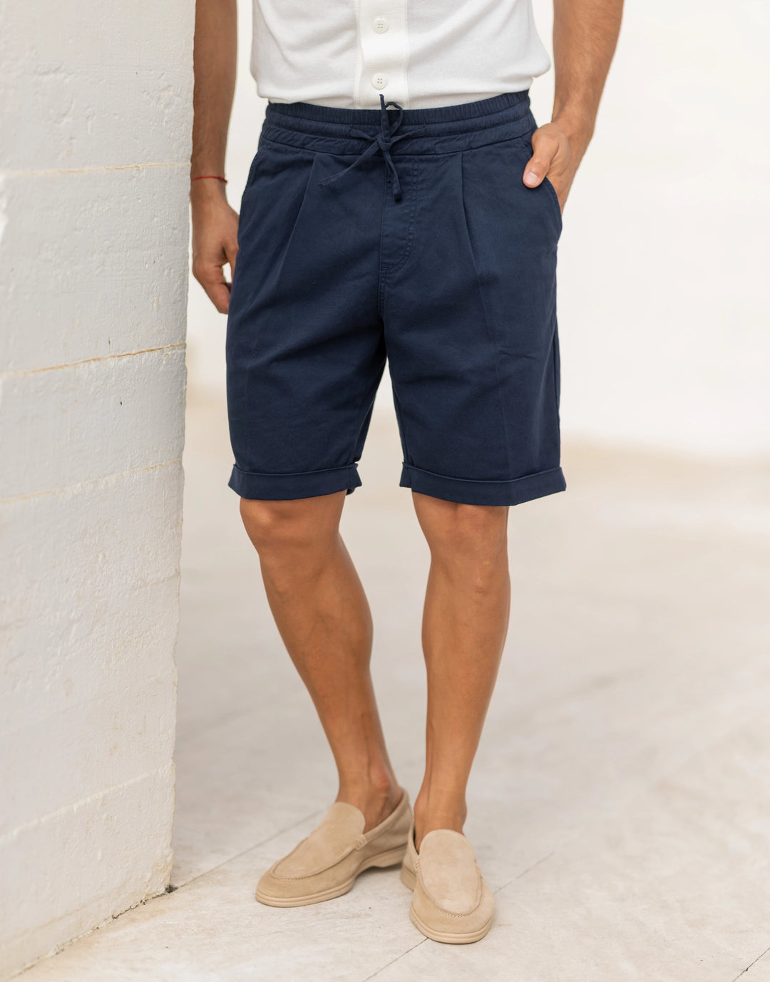 CALÇÃO CHINO COM CORDÃO AZUL MARINHO ZOLF