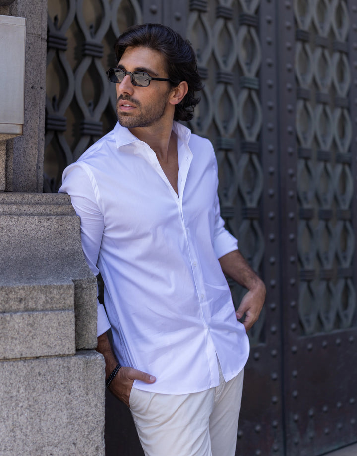 Camisa gola italiana slim fit branca Zolf | Ponto Chic