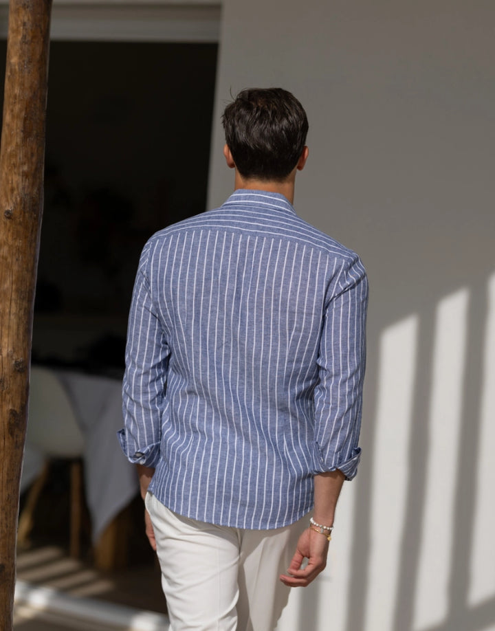 CAMISA GOLA ITALIANA DE LINHO COM CONTRASTE ZOLF