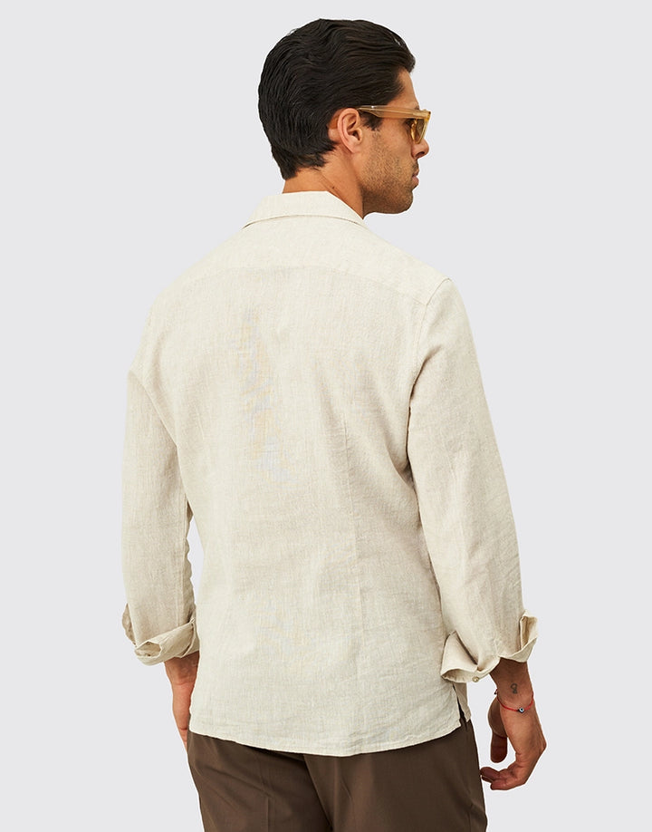 CAMISA DE LINHO COM BOLSOS BEGE ZOLF