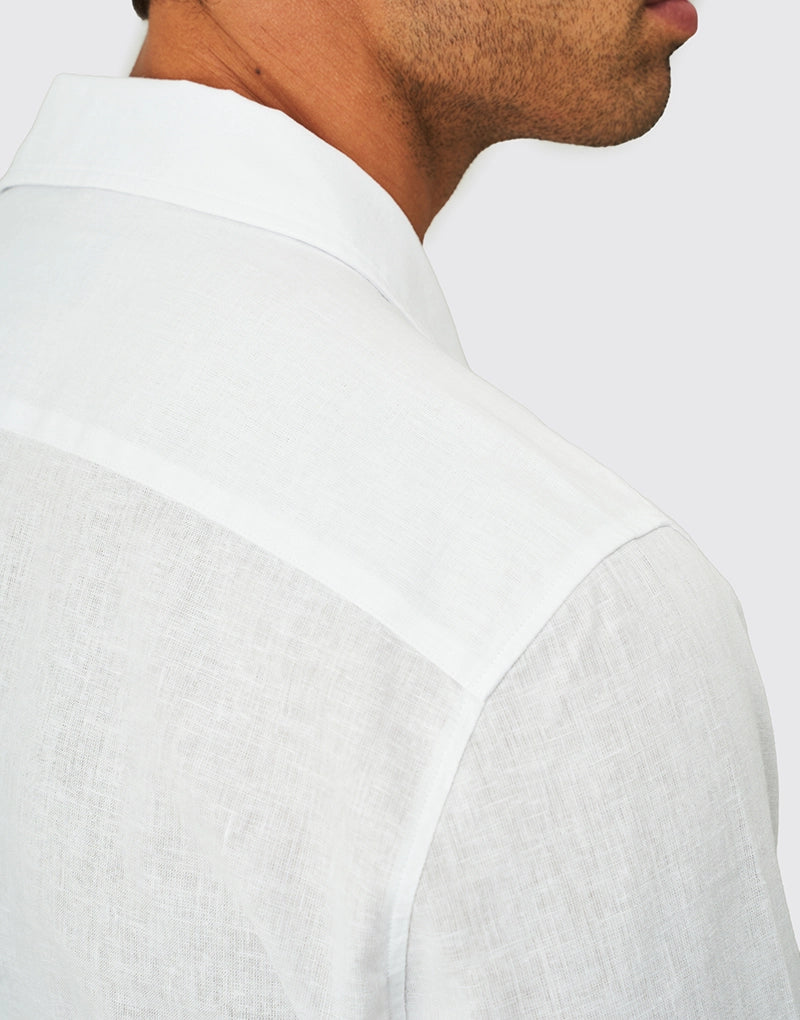 CAMISA DE LINHO COM BOLSOS BRANCO ZOLF