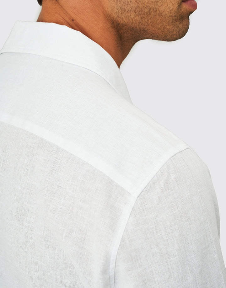 CAMISA DE LINHO COM BOLSOS BRANCO ZOLF