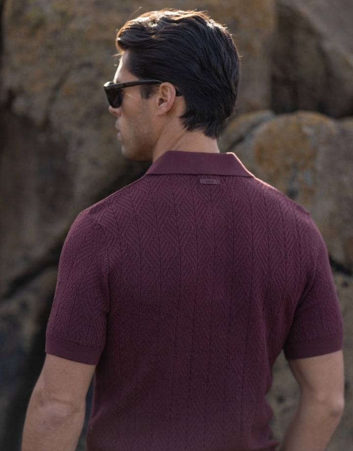 POLO TRICOT ESTRUTURADO COM BOTÕES BORGONHA ZOLF