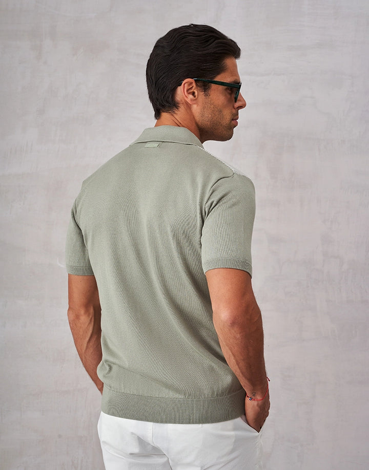 CAMISEIRO TRICOT ESTRUTURA ESPINHA VERDE SECO ZOLF