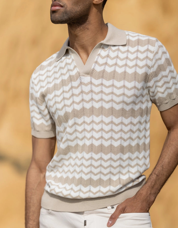 POLO MALHA JACQUARD AREIA ZOLF