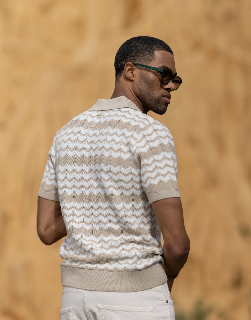 POLO MALHA JACQUARD AREIA ZOLF